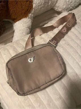 Taupe Belt Bag with Subtle Logo Accent